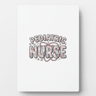 Kinderkrankenschwester Florales Vintage-Stichdesig Fotoplatte