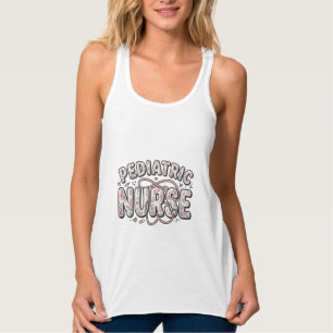 Kinderkrankenschwester Florales Vintage-Stichdesig Tank Top