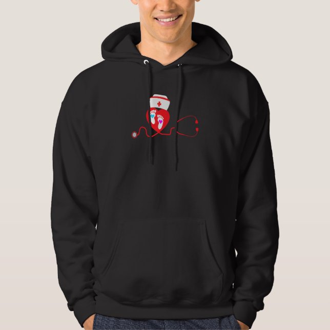 Kinderkrankenschwester Medizinisches Stethoskop Ba Hoodie (Vorderseite)