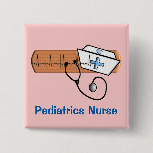 Kinderkrankenschwester Namensschild Pädiatrie Kran Button