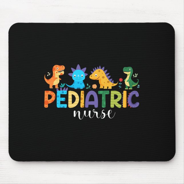 Kinderkrankenschwester Peds Pflege Dinosaurier-Sch Mousepad (Vorne)