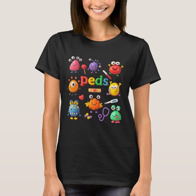Kinderkrankenschwester PEDS-Team RN Kinder-Notfall T-Shirt (Vorderseite)