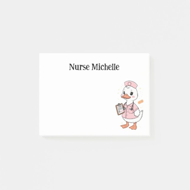 Kinderkrankenschwester Süße Ente Kinderstation Post-it Klebezettel (Vorderseite)