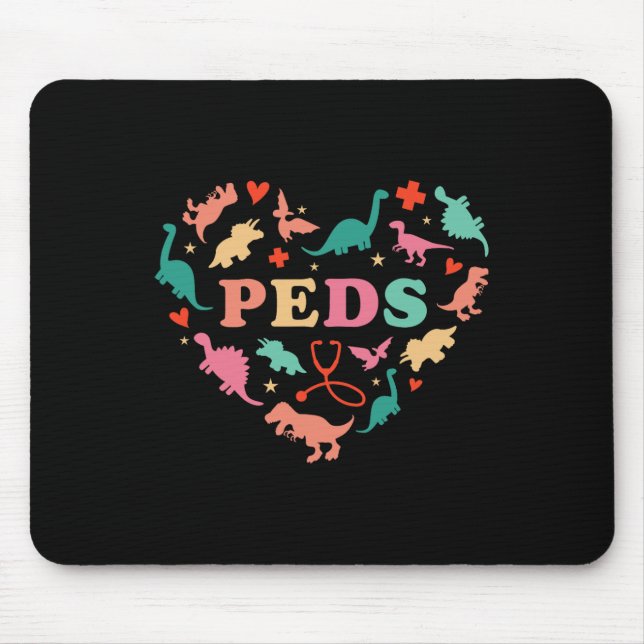 Kinderkrankenschwester-Team Süße Bunte Dinosaurier Mousepad (Vorne)