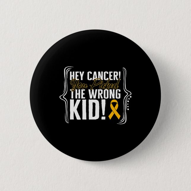Kinderkrebs-Bewusstsein Kid Warrior Ribbon Stro Button (Vorderseite)