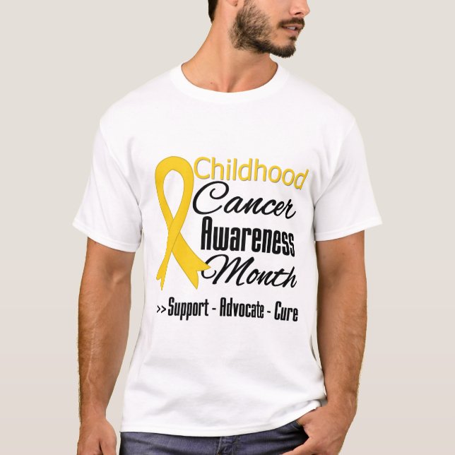 Kinderkrebs-Bewusstsein Monat Gold Band T-Shirt (Vorderseite)
