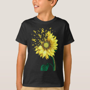Kinderkrebs-Bewusstsein Sonnenblume Gelbes Band T-Shirt