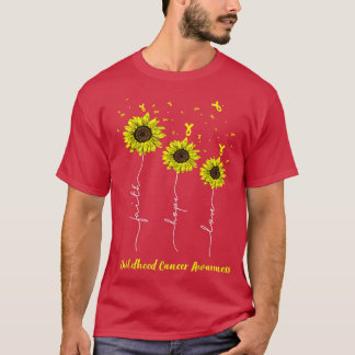 Kinderkrebs-Bewusstsein Sonnenblumen Glaube Hoffnu T-Shirt