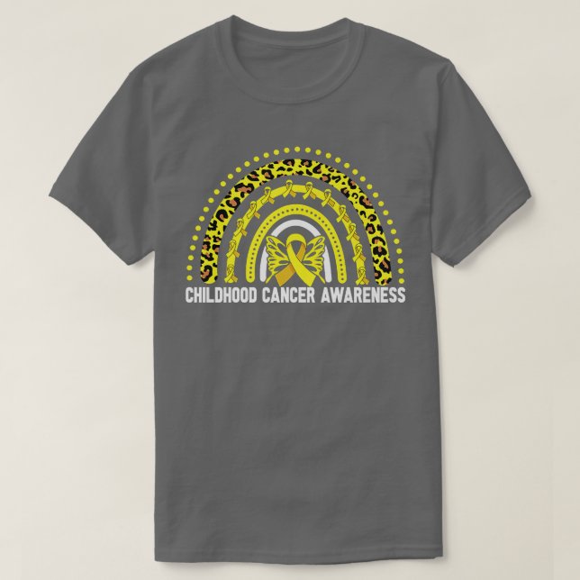 Kinderkrebs-Bewusstsein T-Shirt Rainbow Leopard Ri (Design vorne)