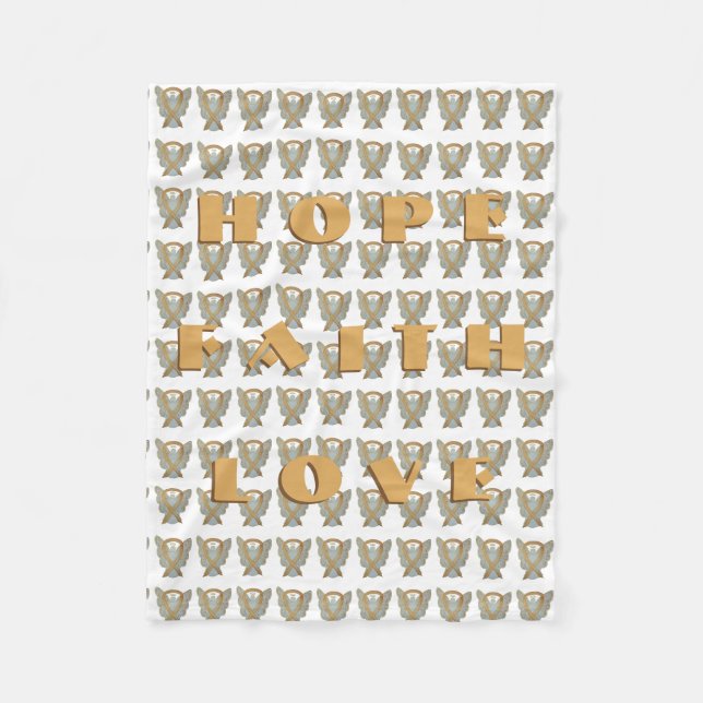 Kinderkrebs-Bewusstseinsband Angel Blankets Fleecedecke (Vorderseite)