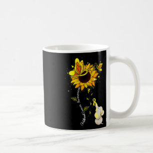 Kinderkrebs-Bewusstseinssonnenblumen-Elefanten-Män Kaffeetasse