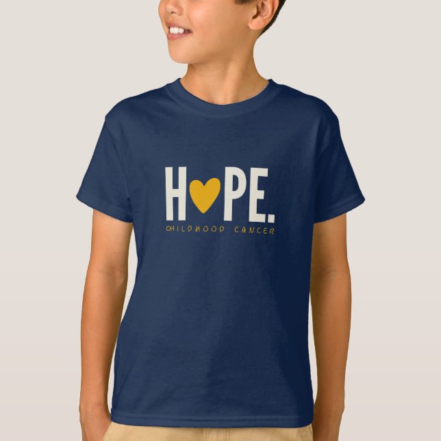 Kinderkrebs HOPE Goldherz Kinder T - Shirt (Vorderseite)