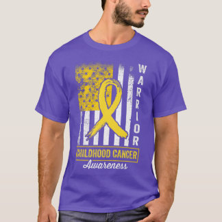 Kinderkrebs-Krieger-Bewusstsein Gold Ribbon Ret T-Shirt