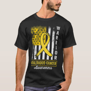 Kinderkrebs-Krieger-Bewusstsein Gold Ribbon Ret T-Shirt