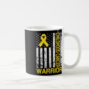 Kinderkrebs Krieger Bewusstsein USA-Flagge Golden Kaffeetasse