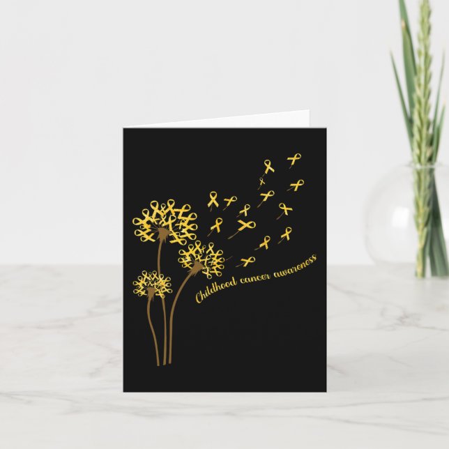 Kinderkrebsbewusstsein Dandelion Blume Gold R Karte (Vorderseite)