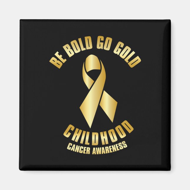 Kinderkrebsbewusstsein Gold Ribbon Magnet (Vorne)