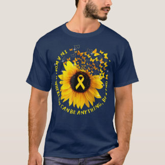 Kinderkrebsbewusstsein Gold Ribbon Sonnenblume B T-Shirt