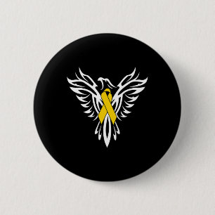 Kinderkrebsbewusstsein Goldband Phoenix Button