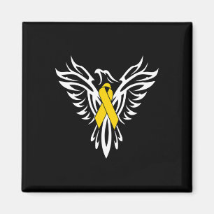 Kinderkrebsbewusstsein Goldband Phoenix Magnet