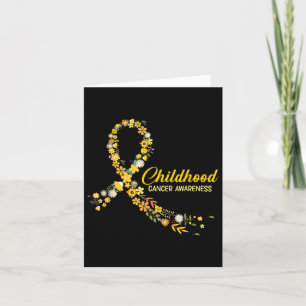 Kinderkrebsbewusstsein Hippie Blume Gold Ribb Karte