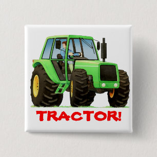 Kinderkundenspezifischer grüner Traktor Button