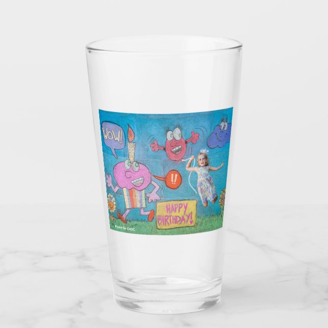 KinderKunst für CHOC - Geburtstagsfeier Glas (Vorderseite)