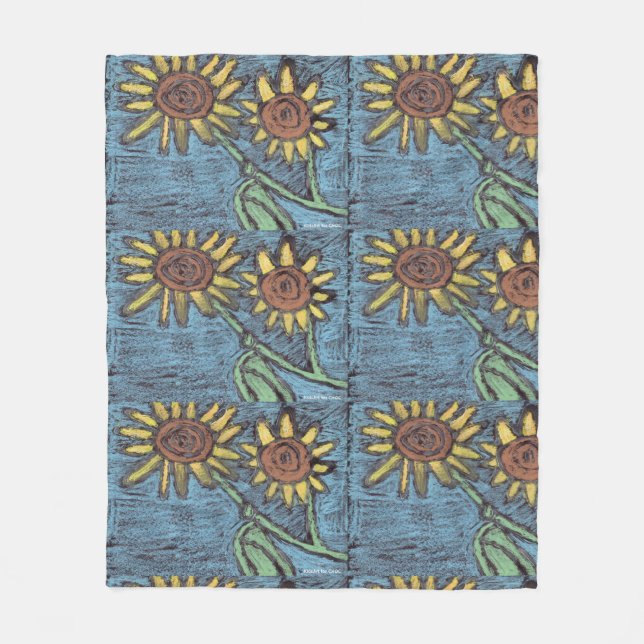 Kinderkunst für CHOC - Sonnenblumen Forever Fleecedecke (Vorderseite)