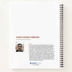 Kinderkunst für CHOC - Sonnenblumen Forever Notizbuch