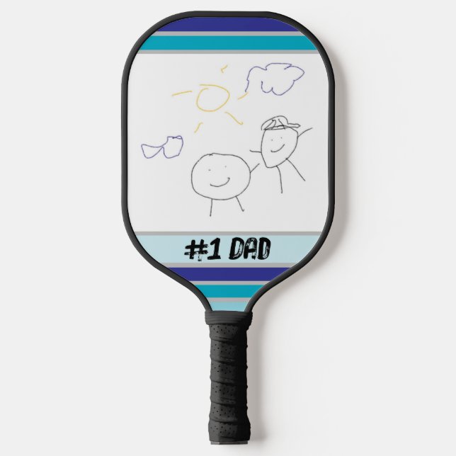 Kinderkunst für Vater Pickleball Schläger (Vorderseite)