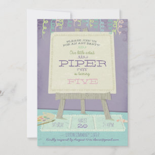 Kinderkunst Geburtstagsfeier Einladung