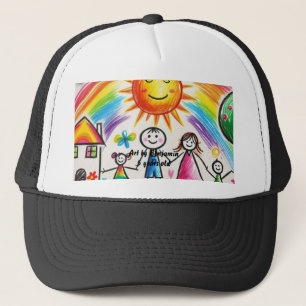 Kinderkunst stolz Zeichnende Kinder Trucker-Mütz Truckerkappe