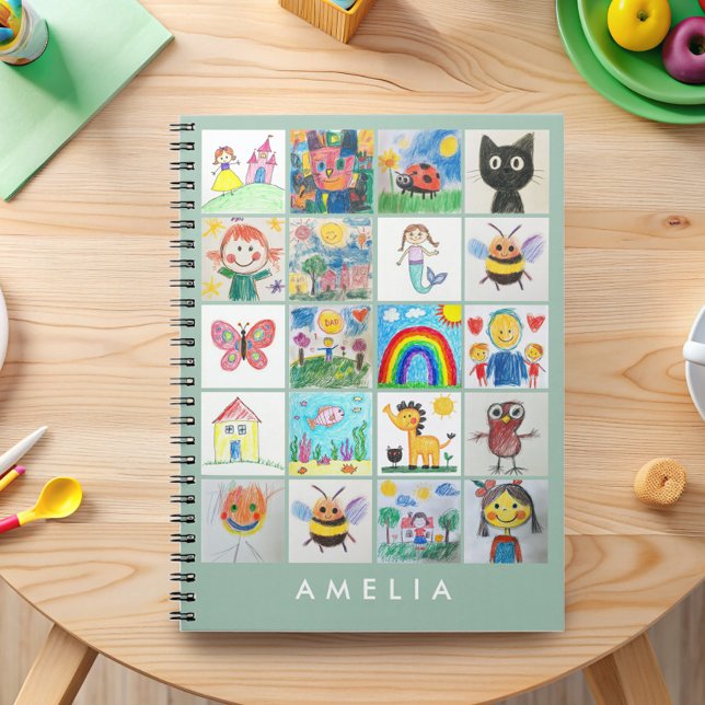 Kinderkunstwahrhaftigkeit 20 Zeichenkollage Notizblock (Turn your child’s precious drawings into a cherished keepsake with this personalized notebook. )