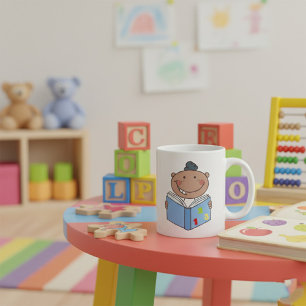 Kinderlesen eines Mathematikbuchs Kaffeetasse