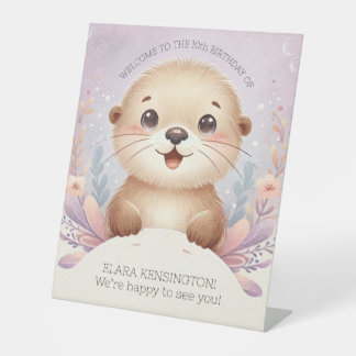 Kinderlilac Sea Otter Niedliche Geburtstag Party Sockelschild