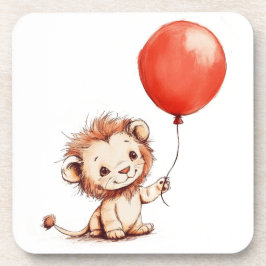 Kinderlion mit Red Balloon Getränkeuntersetzer