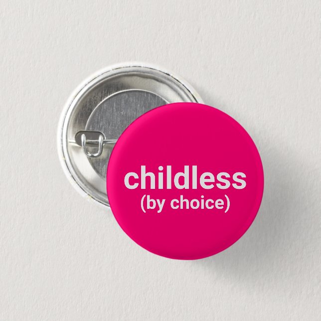 Kinderlos nach Wahl minimalistische Typografie hei Button (Vorne & Hinten)