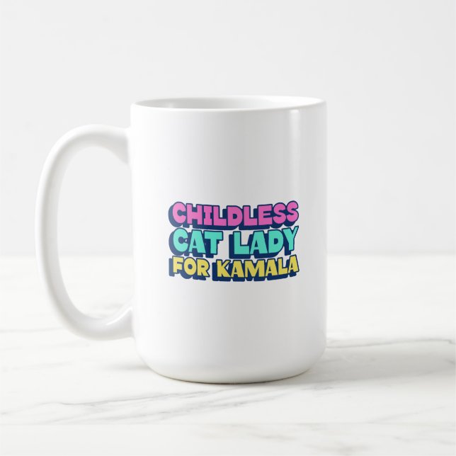 Kinderlose Cat Lady für Kamala Kaffee Tasse (Links)
