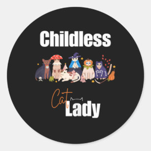 Kinderlose Cat Lady Tank Runder Aufkleber