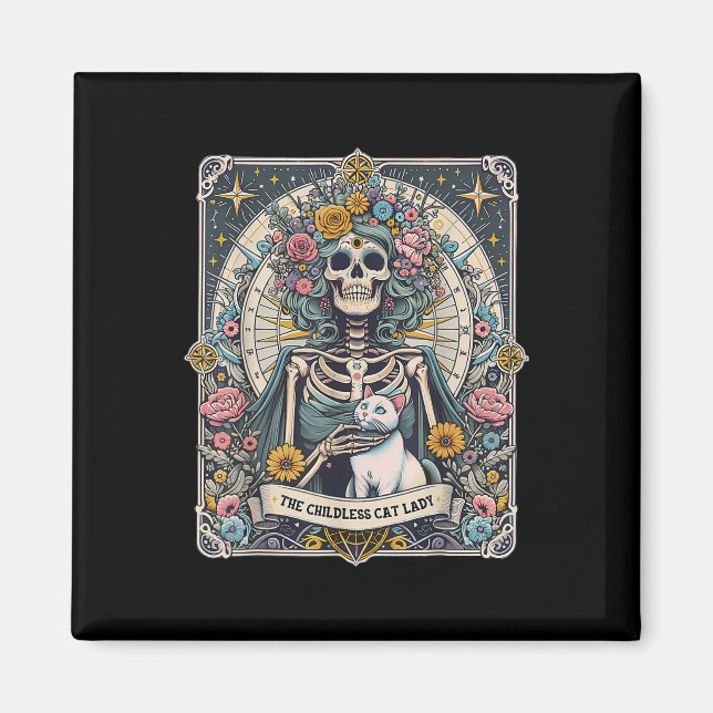 Kinderlose Cat Lady Tarot Card Magnet (Vorne)