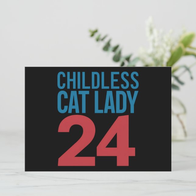 Kinderlose Cat Lady Voting Election 2024 USA Einladung (Stehend Vorderseite)