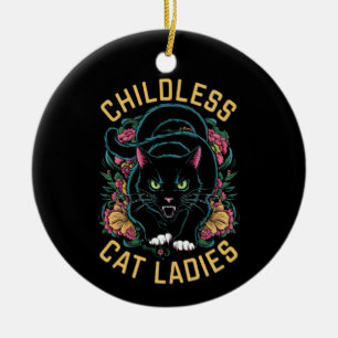 Kinderlose Cat Ladys 2024 Feminist Keramik Ornament
