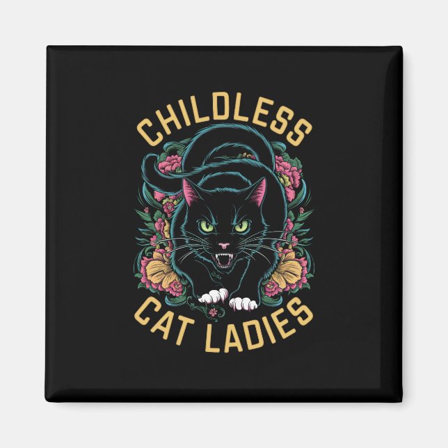 Kinderlose Cat Ladys 2024 Feminist Magnet (Vorne)