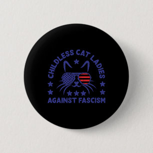 Kinderlose Cat Ladys Against Faschism Funny Cat Fe Button