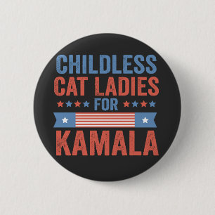 Kinderlose Cat Ladys for Kamala 2024 Button