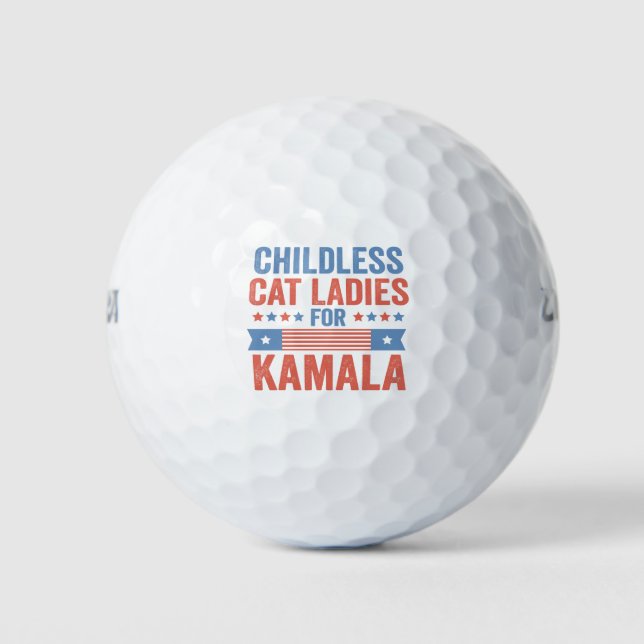 Kinderlose Cat Ladys for Kamala 2024 Golfball (Vorderseite)