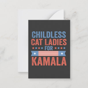 Kinderlose Cat Ladys for Kamala 2024 Mitteilungskarte