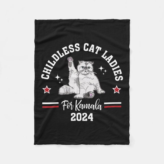 Kinderlose Cat Ladys for Kamala Harris 2024 Electi Fleecedecke (Vorderseite)