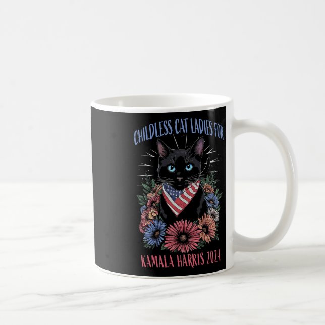 Kinderlose Cat Ladys for Kamala Harris 2024 Electi Kaffeetasse (Rechts)