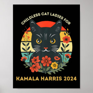 Kinderlose Cat Ladys for Kamala Harris 2024 Electi Poster